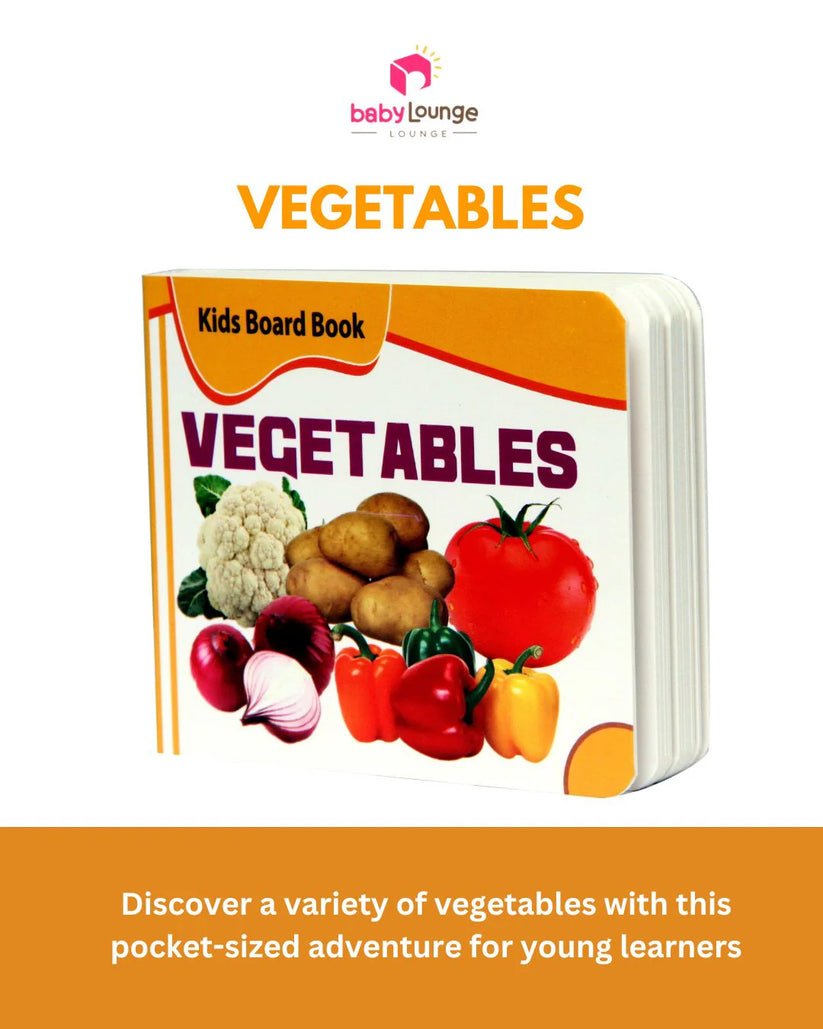 EARLY EDUCATIONAL LEARNING KIDS BOARD BOOKS FOR PRESCHOOLERS | SET OF 5 POCKET BOOKS (ALPHABETS, FRUITS, VEGETABLES, ANIMALS & VEHICLES)