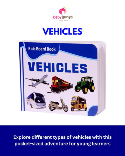 EARLY EDUCATIONAL LEARNING KIDS BOARD BOOKS FOR PRESCHOOLERS | SET OF 5 POCKET BOOKS (ALPHABETS, FRUITS, VEGETABLES, ANIMALS & VEHICLES)